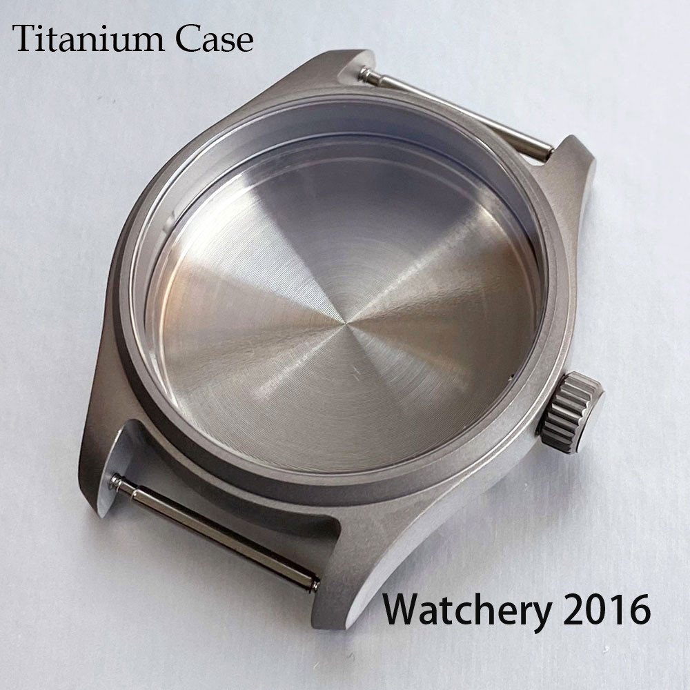 39mm Pilot Titanium Watch Case Fit NH35 Miyota 8215 ETA2824 Auto Movement Watch