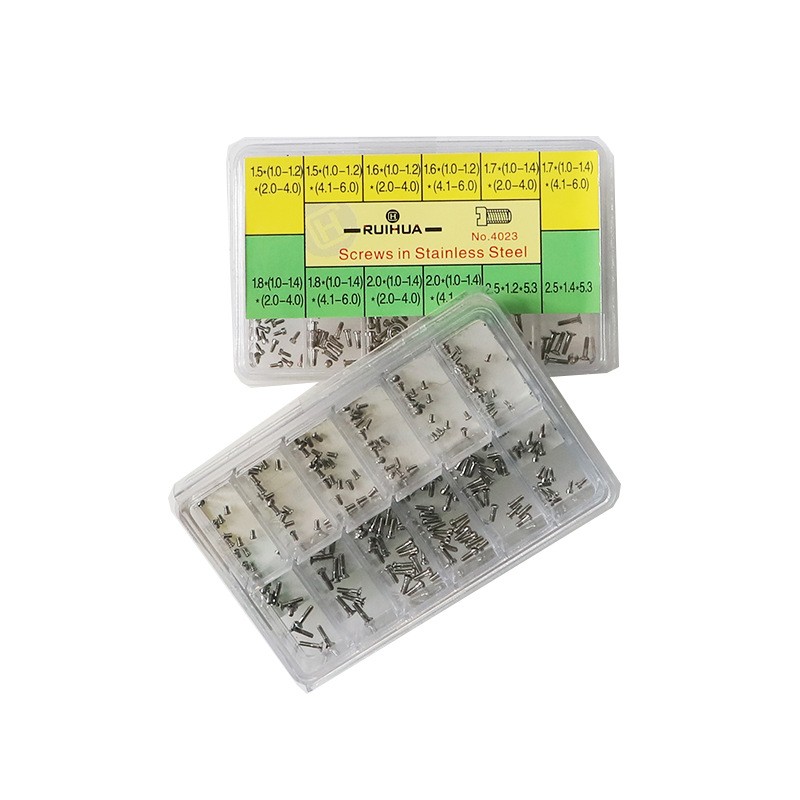 120pcs Assortment Stainless Steel Watch Screws Back Case Cover Repair 12 Sizes c