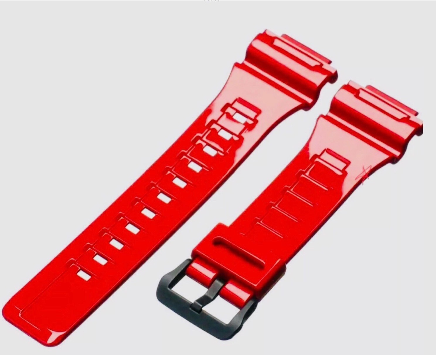 Genuine Casio Watch Band 4 T. Solar AQS810WC-4AV AQ-S810WC Glossy Red Strap +Pin