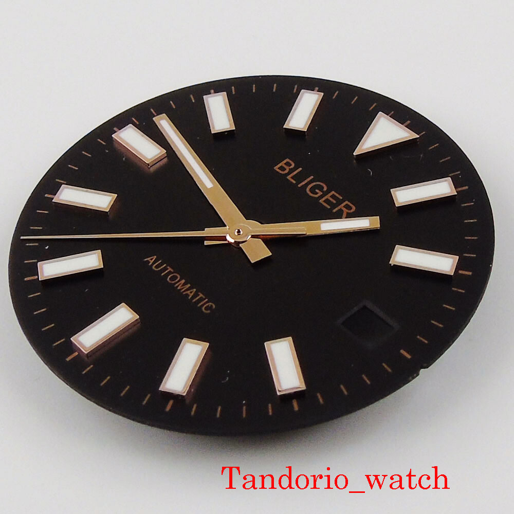back sterile men watch dial with date window watch hand fit miyota 8215 DG 2813
