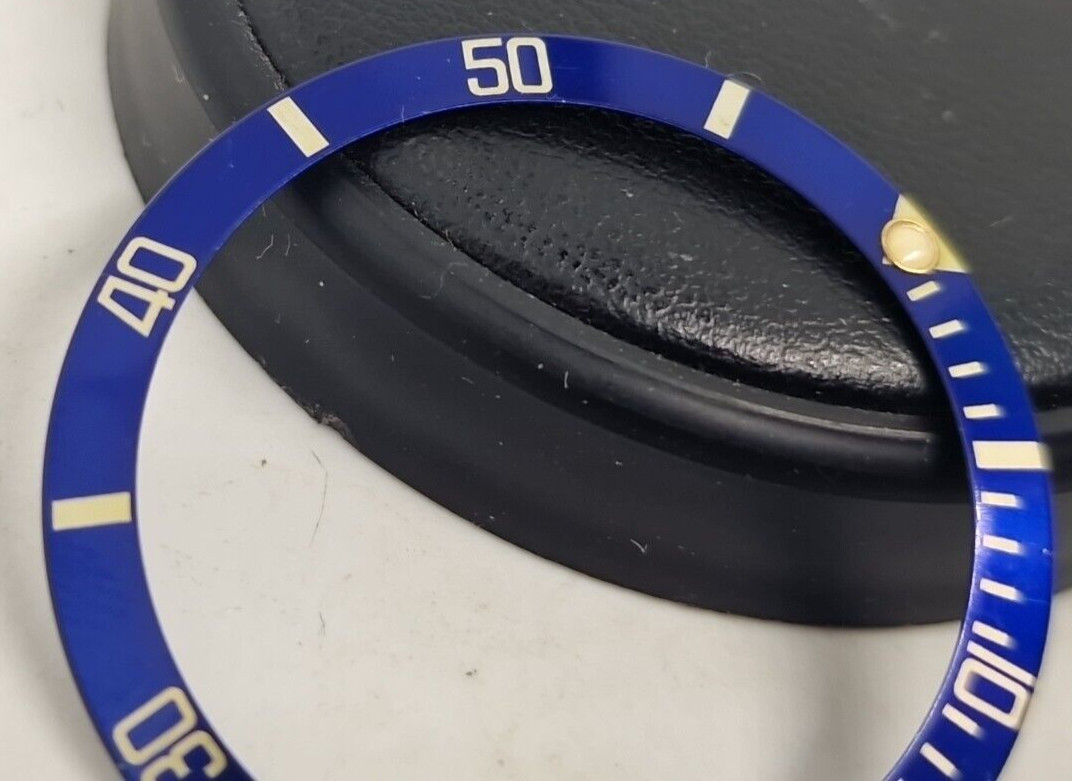 Rolex 315-16808-182 Blue Bezel Insert 16613 16618 16803 16808 Vintage Fat Font