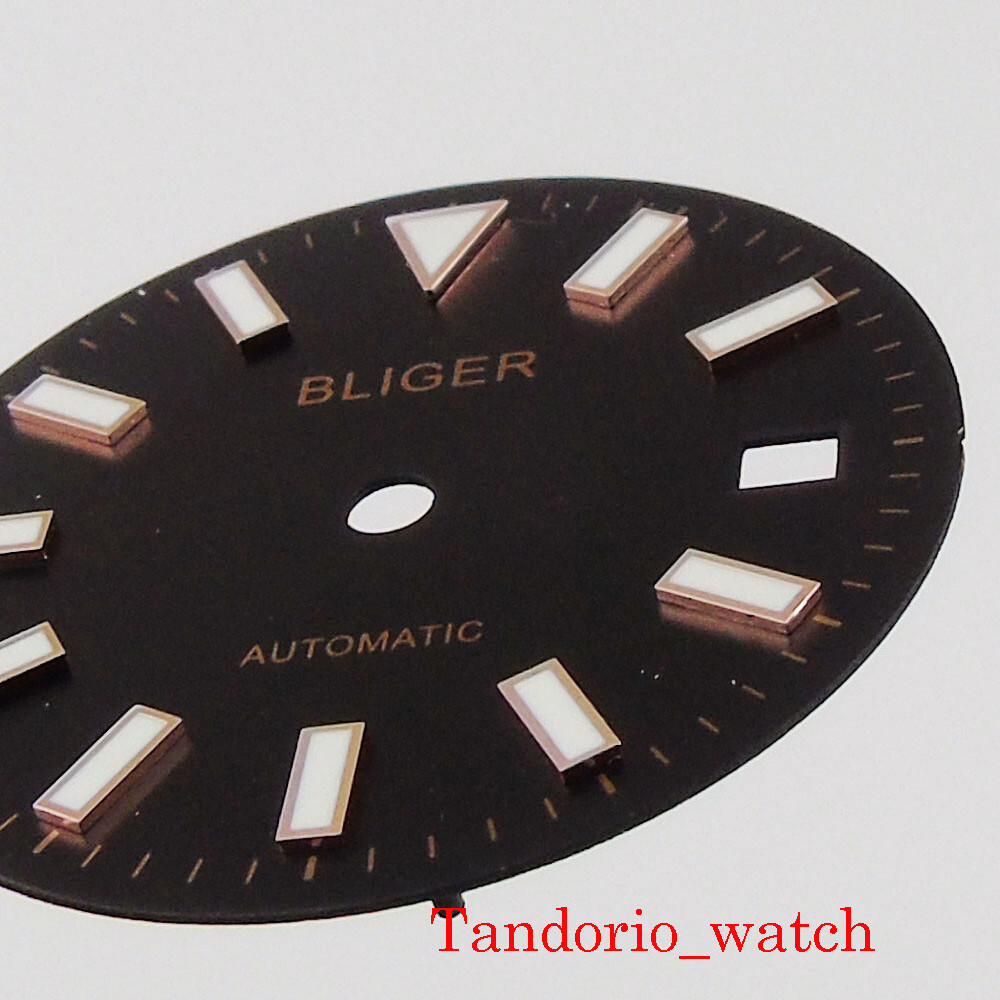 back sterile men watch dial with date window watch hand fit miyota 8215 DG 2813