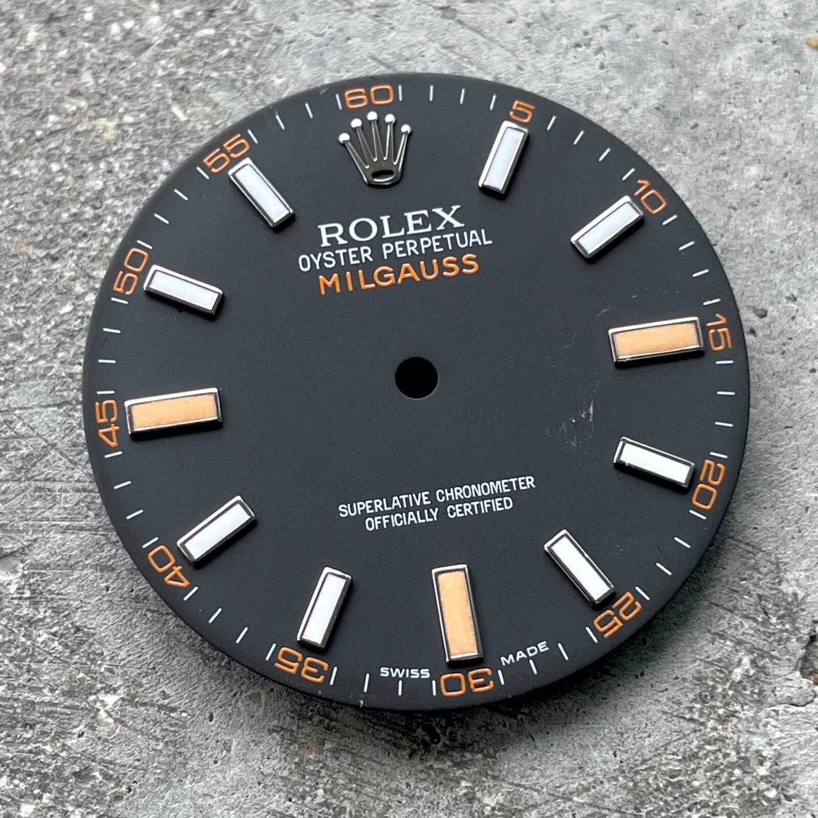 Rolex Milgauss Black Orange 116400 Dial
