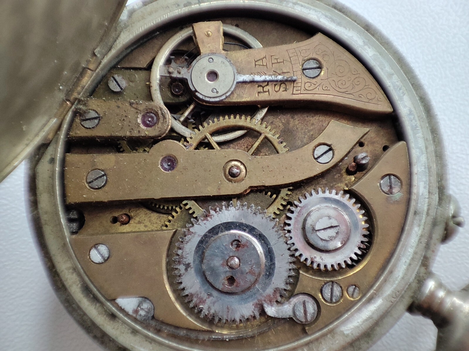 Argentan pocket Watch – 48.8 mm – for parts and spares