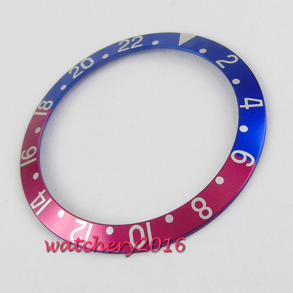 38mm high quality red & blue & Black Watch bezel insert for 40mm sub GMT watch