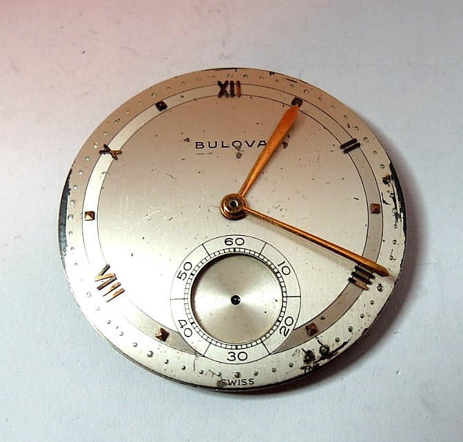 VTG SWISS BULOVA 17’J POCKET WATCH MOVEMENT CAL. 17AH BALANCE IS GOOD 38.5mm