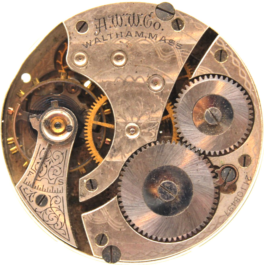 1917 WALTHAM POCKET WATCH MOVEMENT 21108497 GRADE: 610 16s 7j (QQ2)