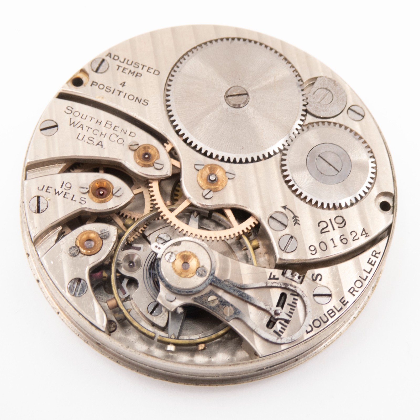 South Bend Grade 219 Model 2 16-Size 19-Jewel Antique Pocket Watch Movement