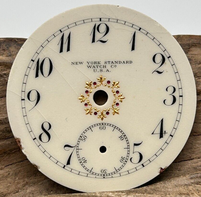 NEW YORK STANDARD POCKET WATCH DIAL BREGUET NUMERAL INDICES 33.9mm (OF)