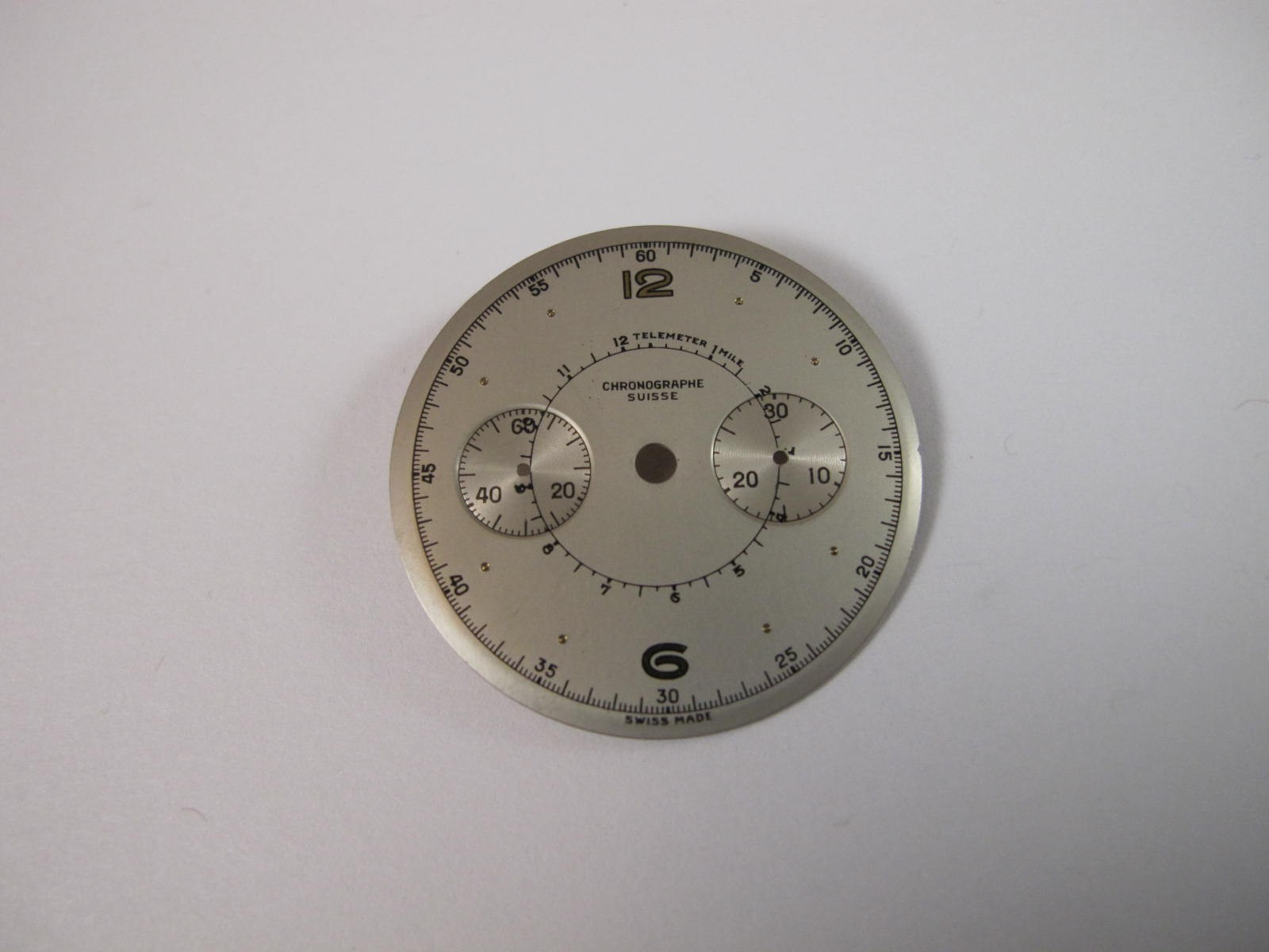 CHRONOGRAPH SUISSE MENS TELEMETRE VINTAGE OLD STOCK LANDERON WATCH DIAL