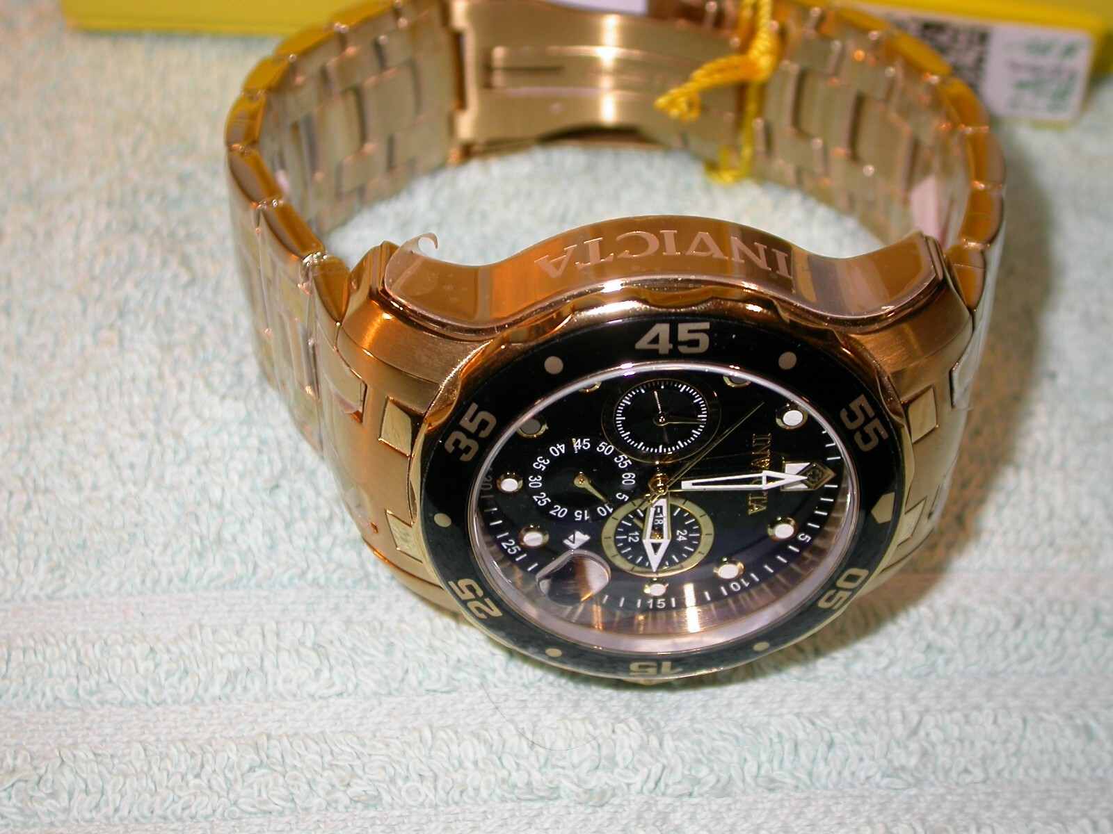 Invicta 0072 Pro Diver Men’s 48mm black dial black bezel Chronograph Watch