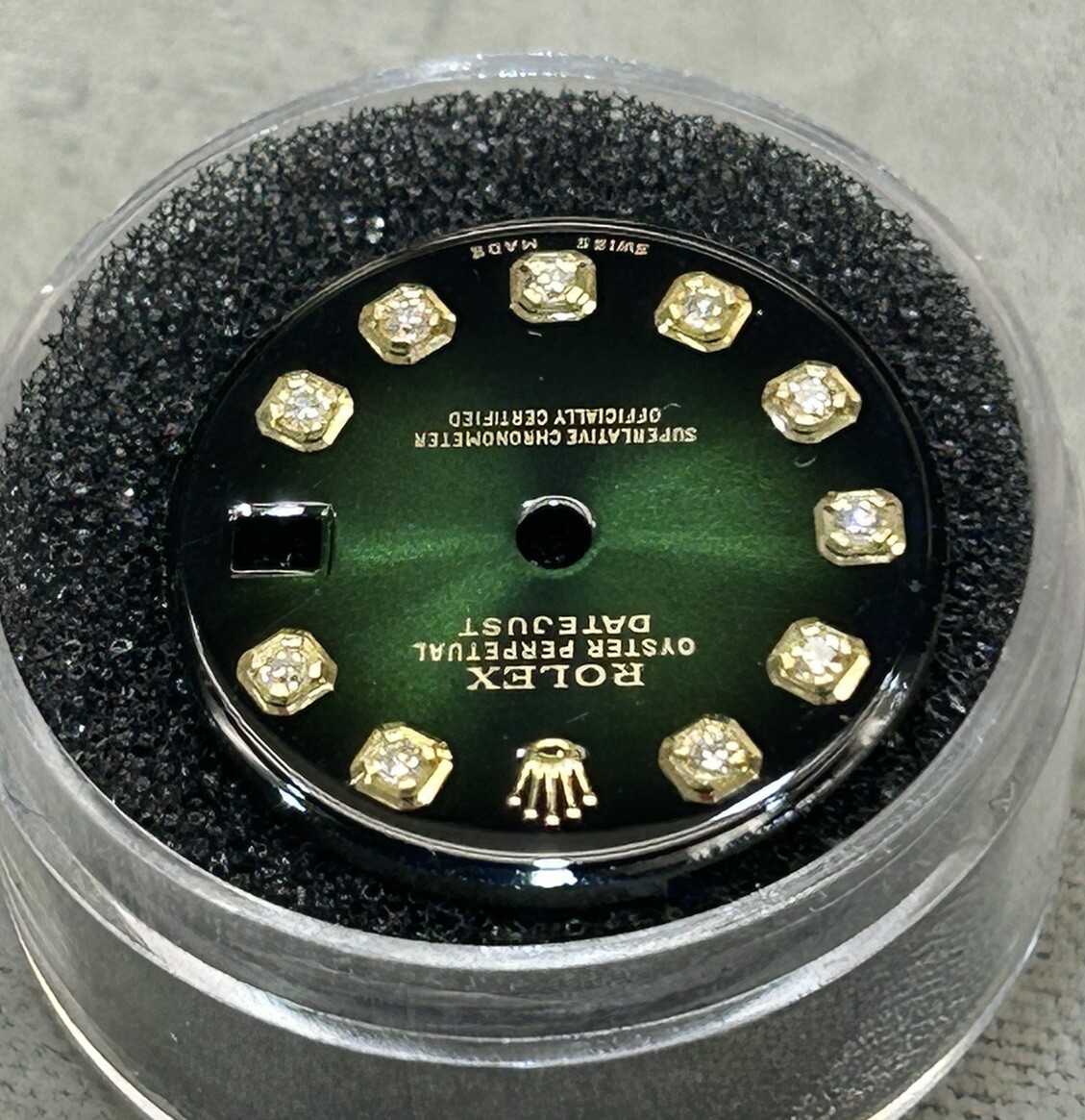 Rolex Ladies Datejust/President Custom Green Vignette Diamond Dial For 26mm