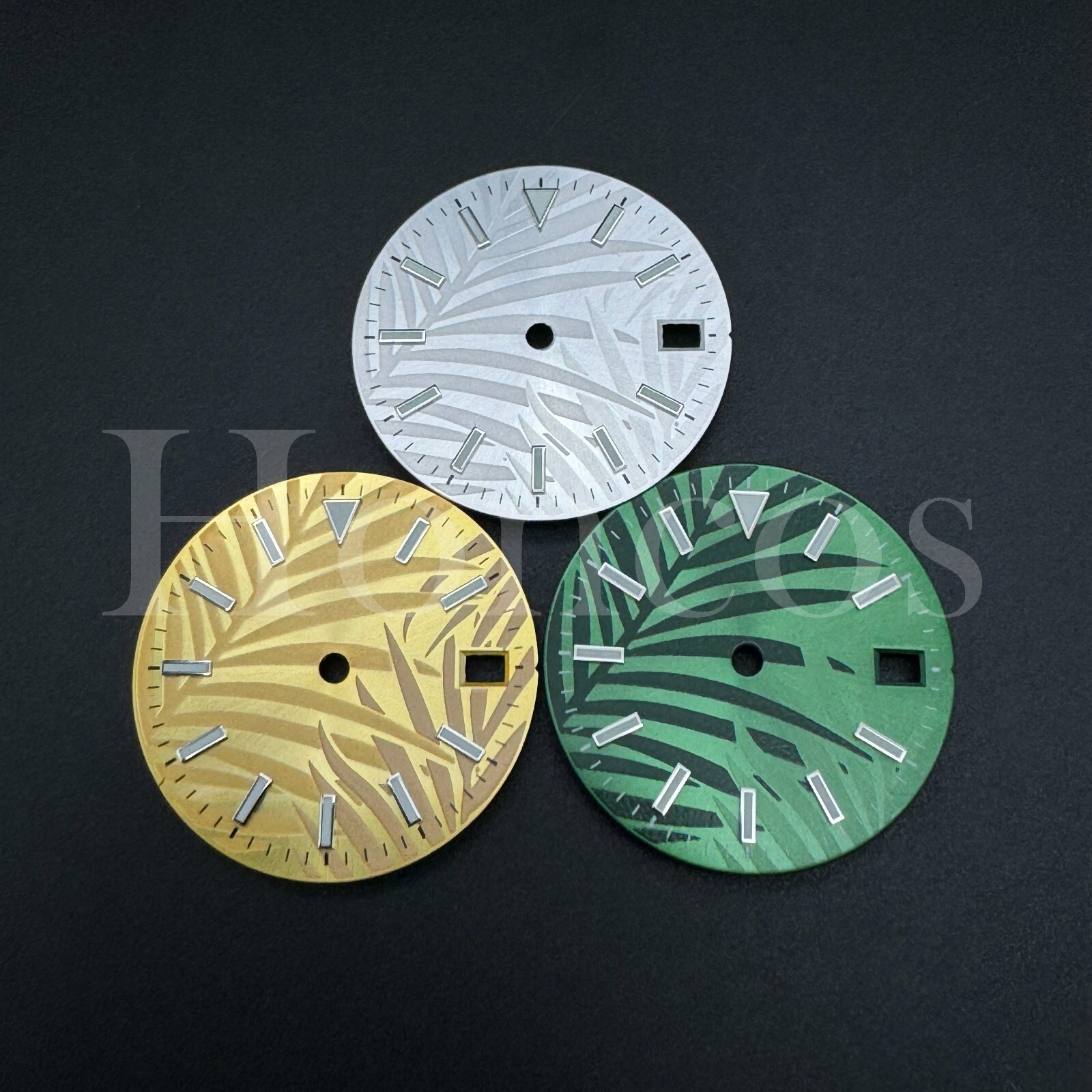 28.50 MM Explorer Palm Leaves Dial Fits for Japan NH35/36/4R/7S Auto Movement