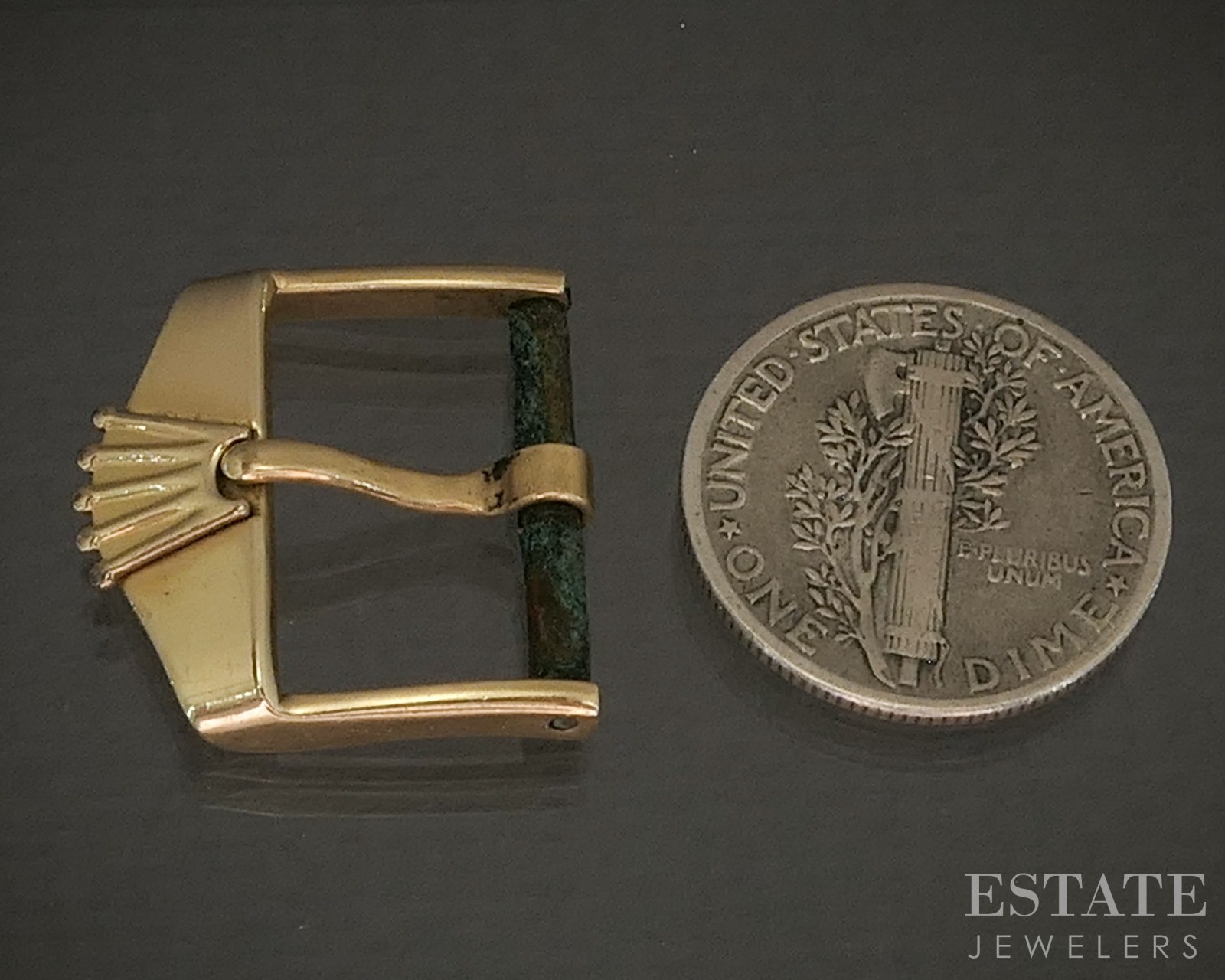 1950’s 14k Yellow Gold Rolex Big Crown Shovel Buckle Clasp 3g p26802