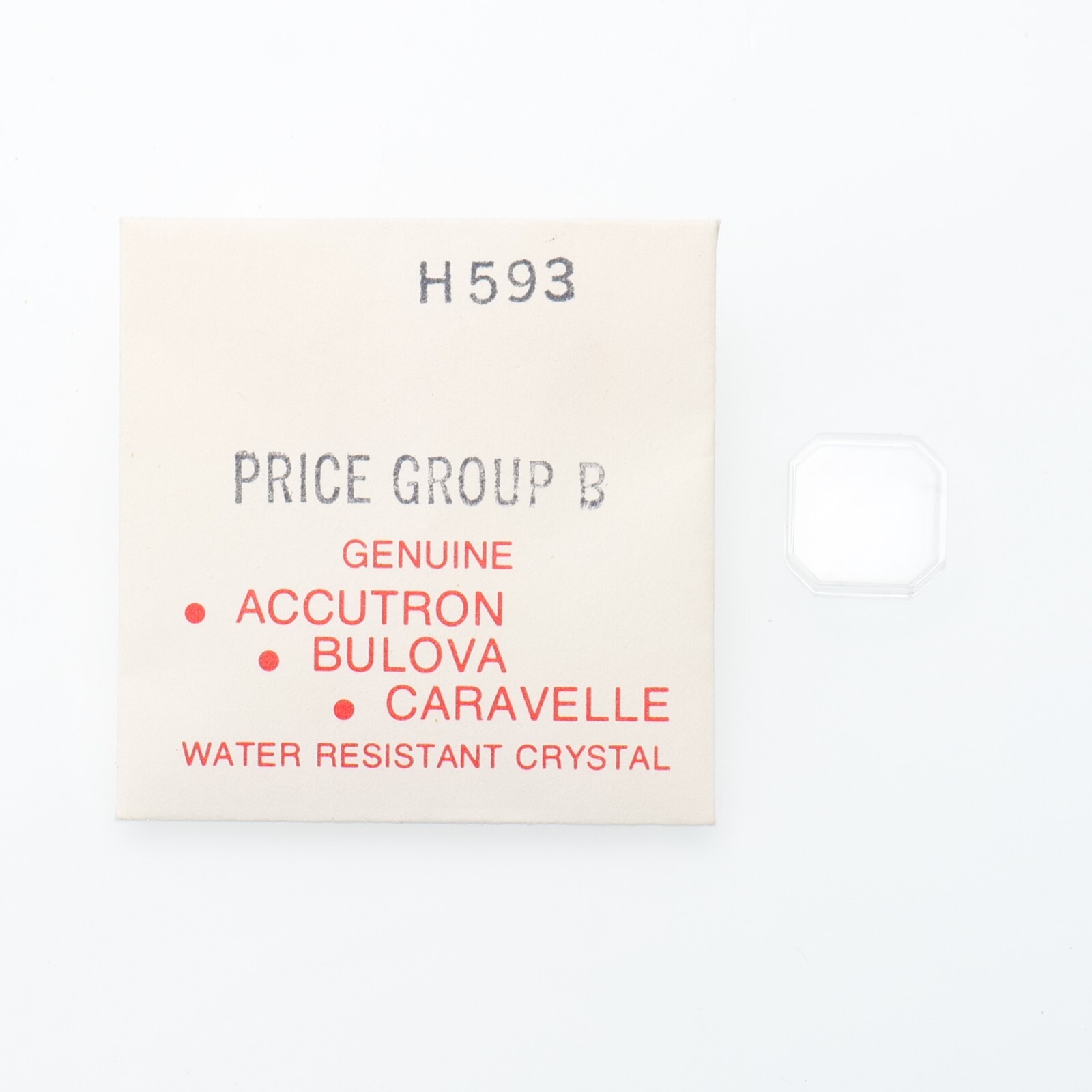 Original Genuine Bulova H593 Acrylic 12.0 x 12.0mm Crystal Watch Part (C1D13)