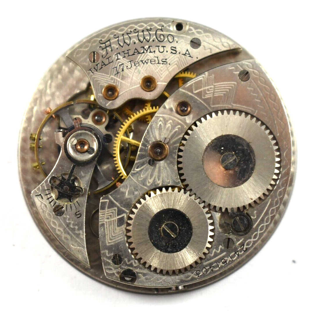 Vintage Waltham Grade 225 12s 17J OF Pocket Watch Movement lot.fc