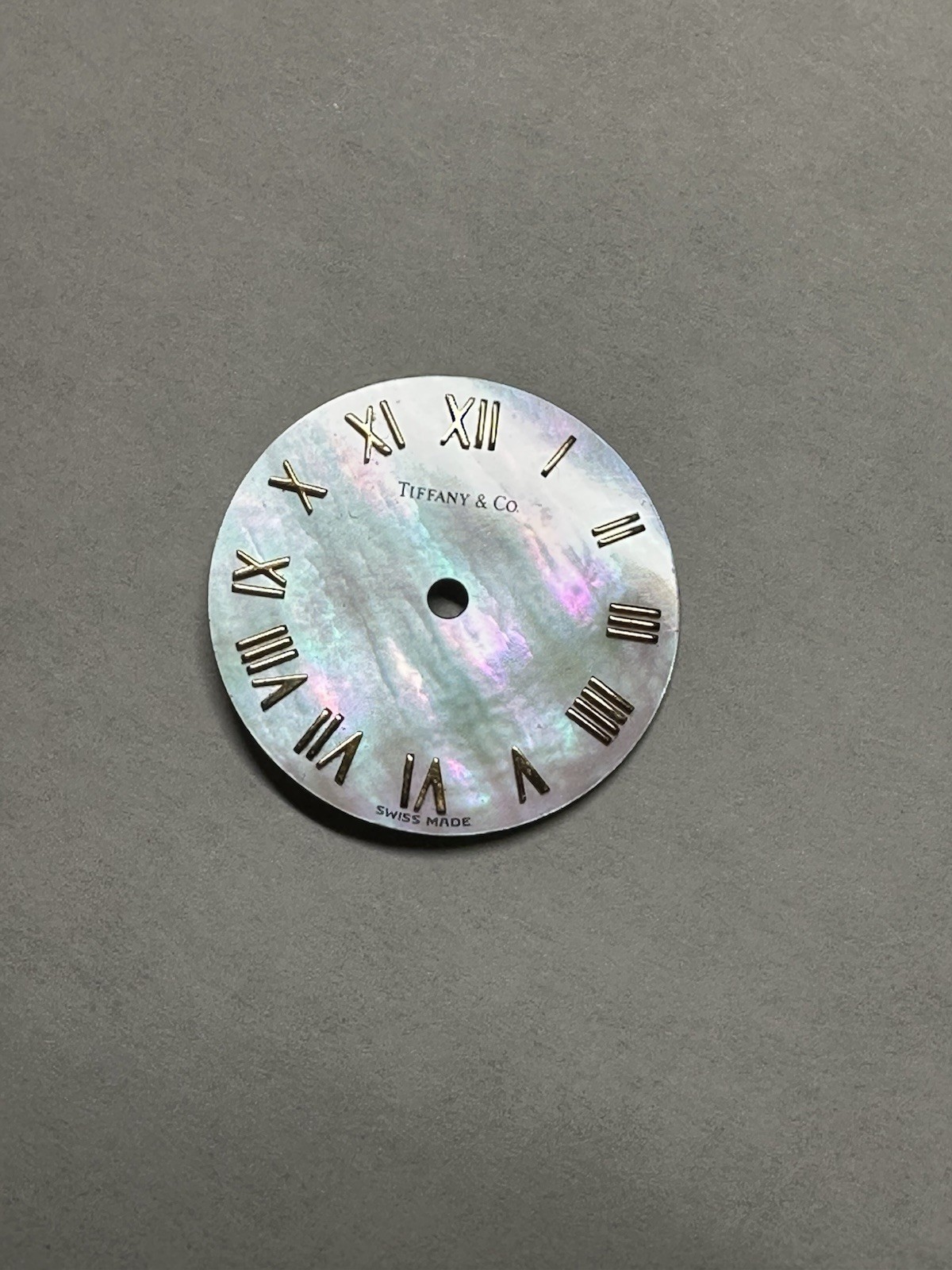 Tiffany & Co 17mm Mother Of Pearl Watch Dial w/ Gold Roman Numerals