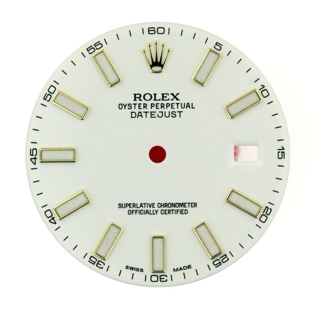 Original Men Rolex Datejust II 41mm 116303 116333 Gloss White Stick 2/Tone #N36