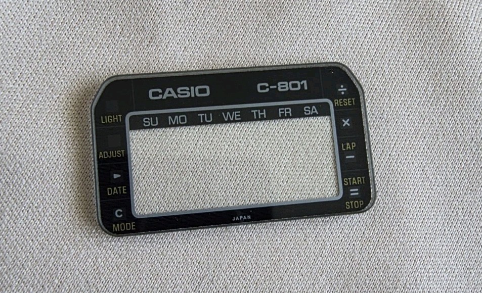 Vintage Casio C801 Watch Glass NOS