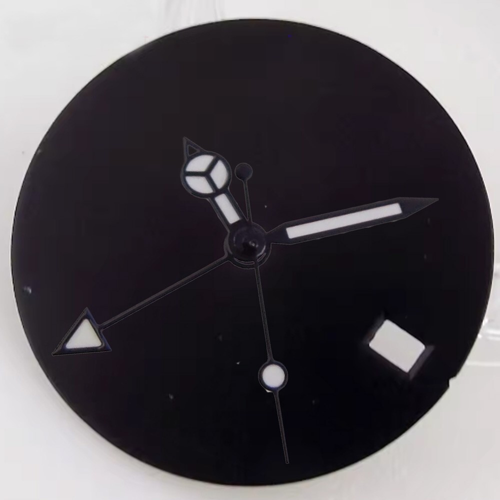 29mm Blank Sunburst Black Sterile Watch Dial Hand fit NH34 GMT Diving Watch Part