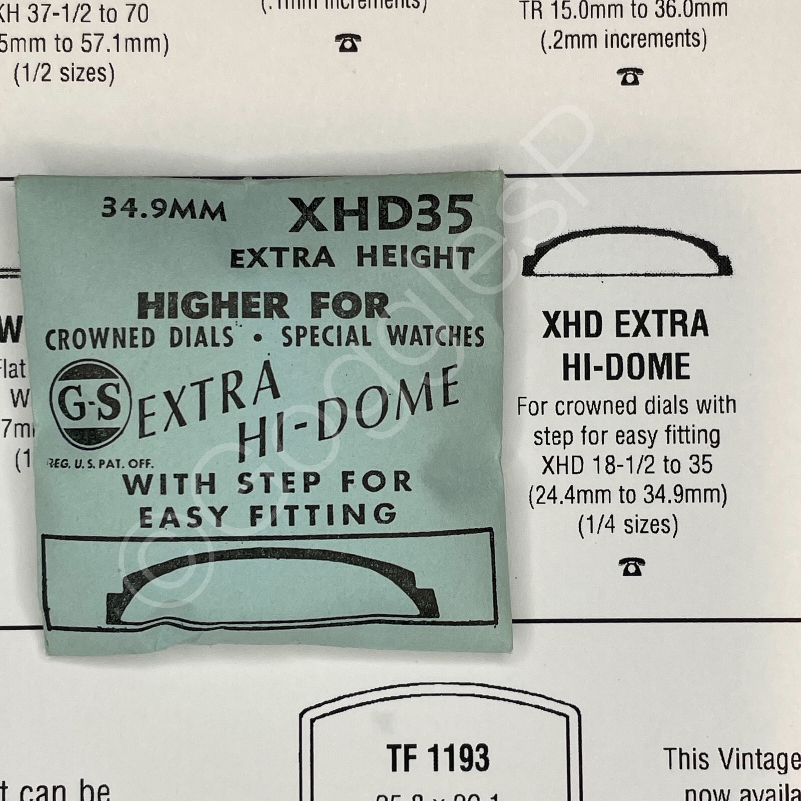 GS XHD Extra High Dome Acrylic Crystal 24.1mm to 34.6mm (Choose Size)