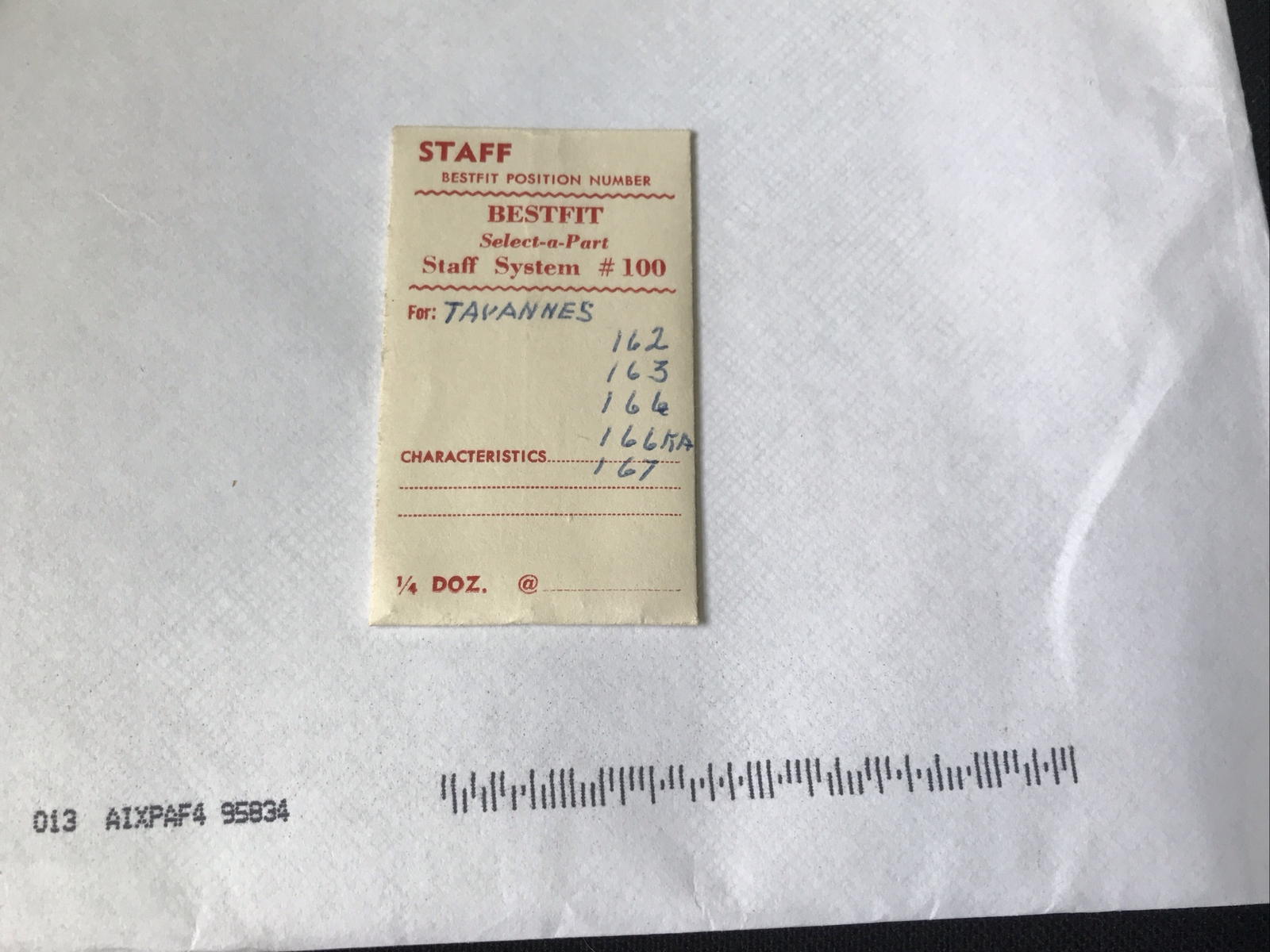 Tavannes #162,163,166,167 Balance Staff
