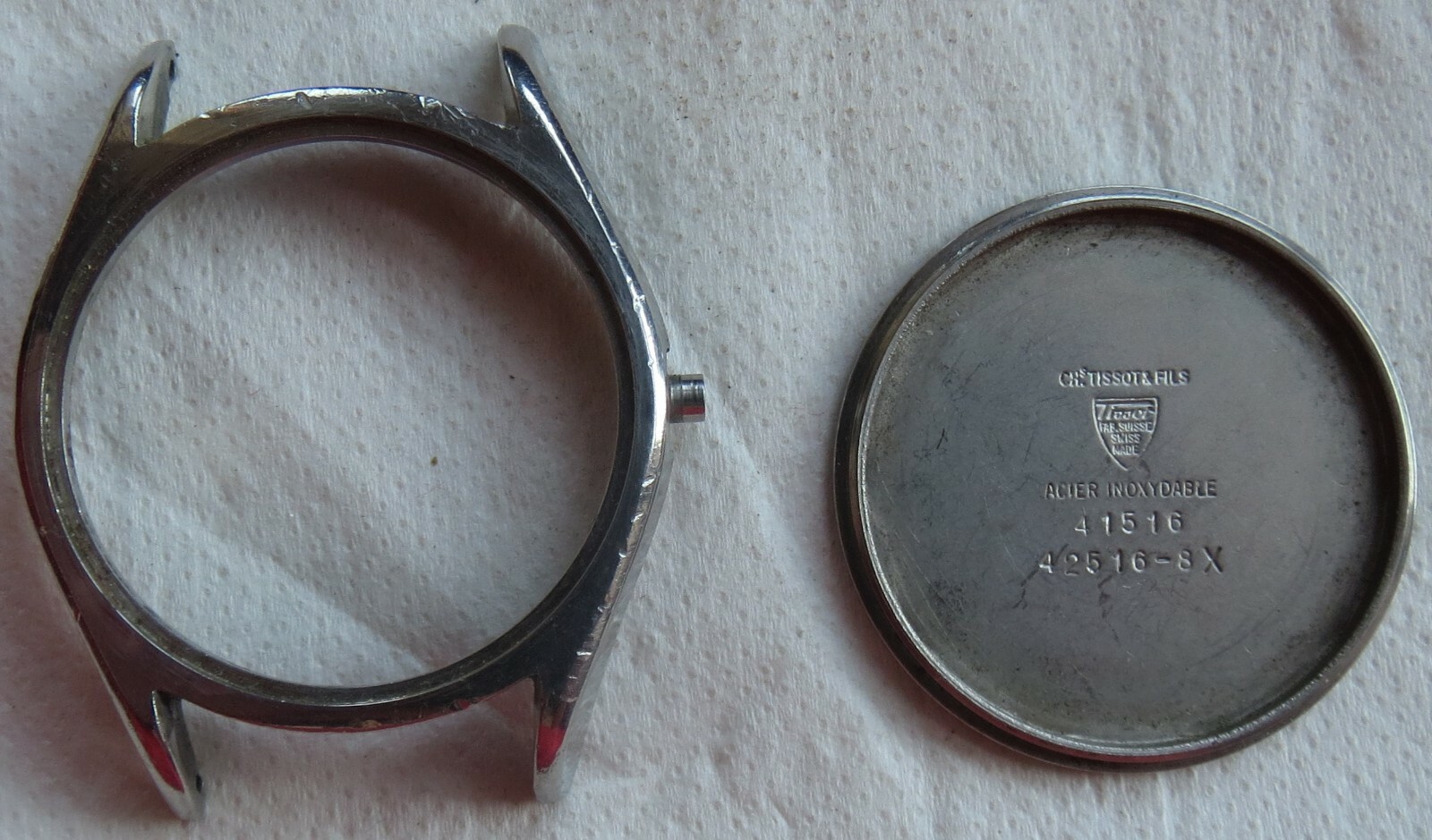 Tissot mens wristwatch steel case screwback 34 mm in diameter