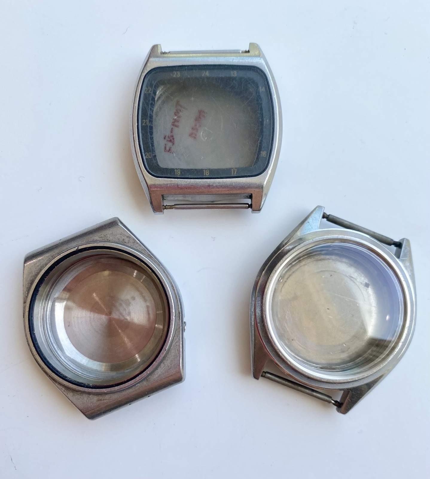 Lot Of 3 Seiko Case Parts For Automatic 7S26 6309 7009 Stainless Steel Casebacks