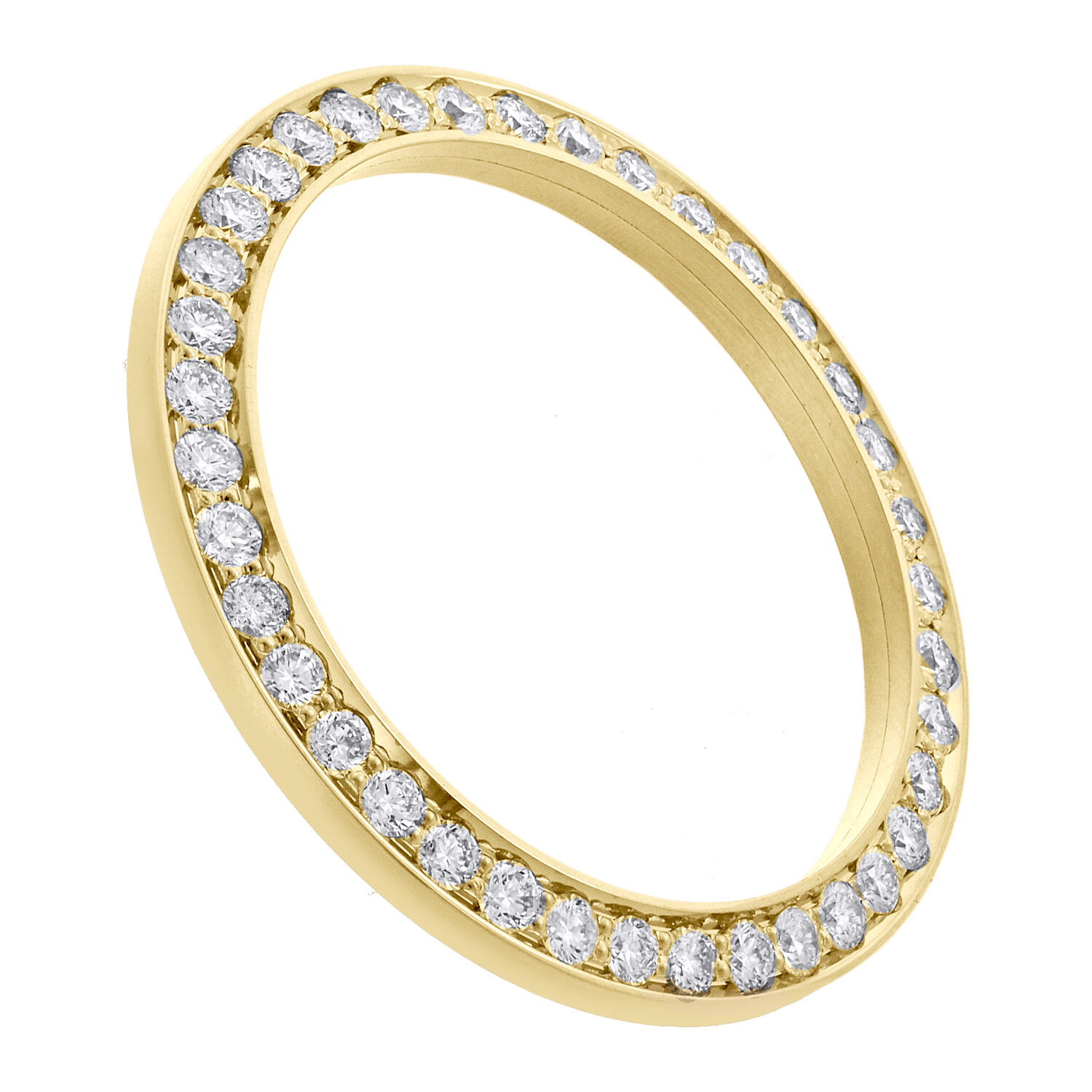 14K Yellow Gold Rolex DateJust 36 Bead Set Diamond Bezel Fits 36mm Watch 2.66 CT