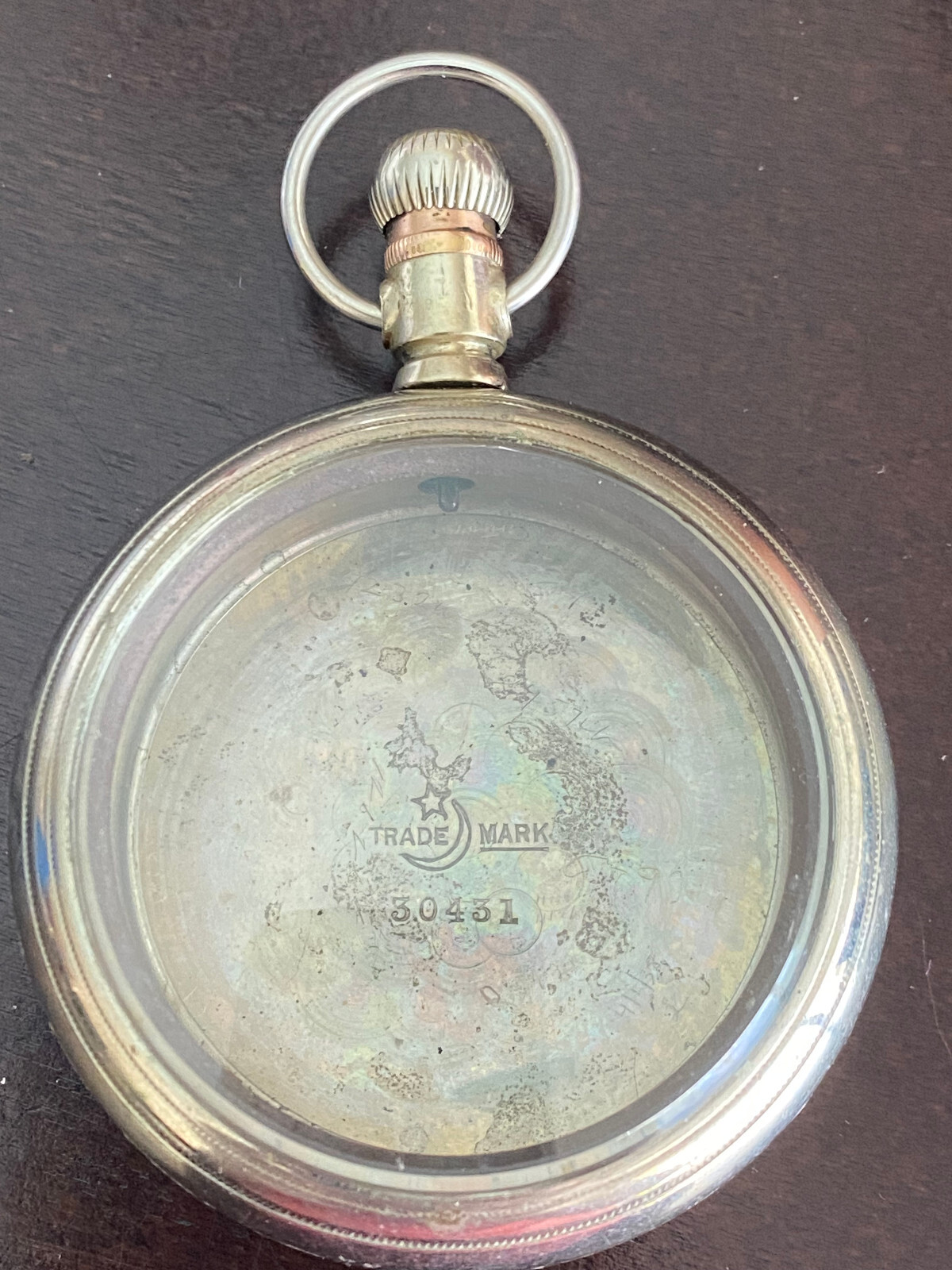 VINTAGE 18S CRESCENT POCKET WATCH CASE ONLY, SWING OUT, PENDANT AND LEVER SET