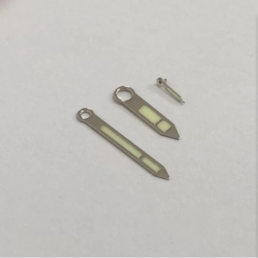 1 Set Pilot Luminous Watch Hands Silver Yellow Rose For ETA 6498 ST3600
