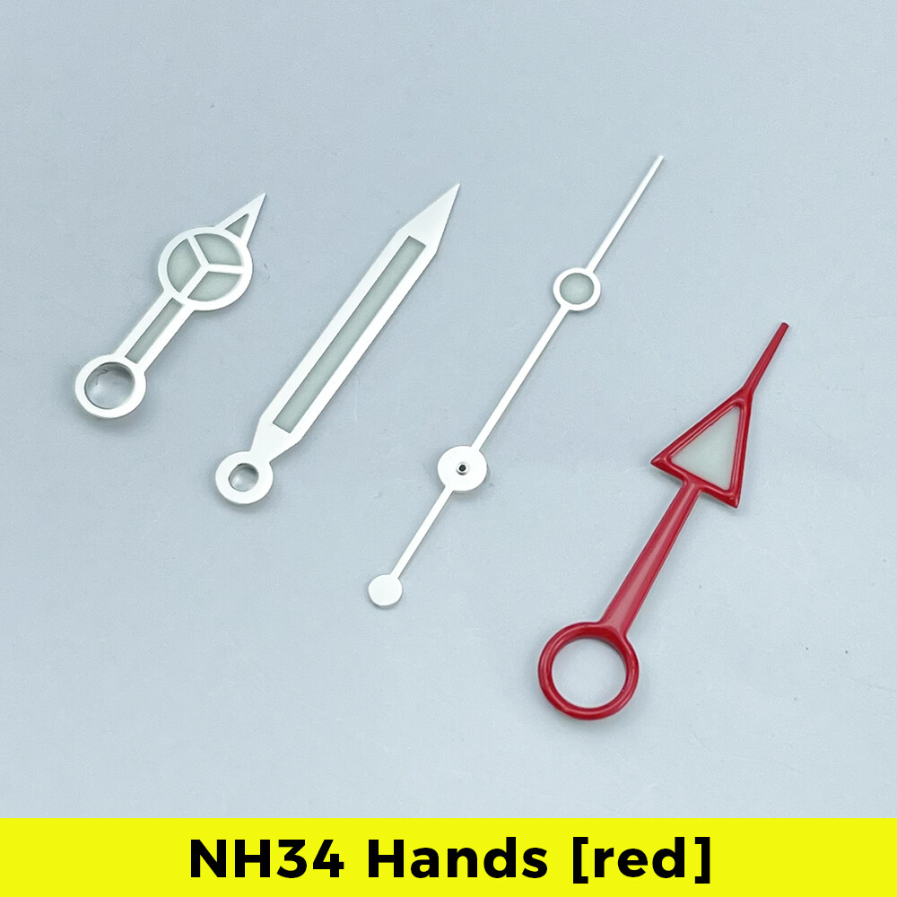 NH34 GMT Hands BGW9 Lume 4-hand for NH34A Explorer II SKX007 SKX SSK Mod Red