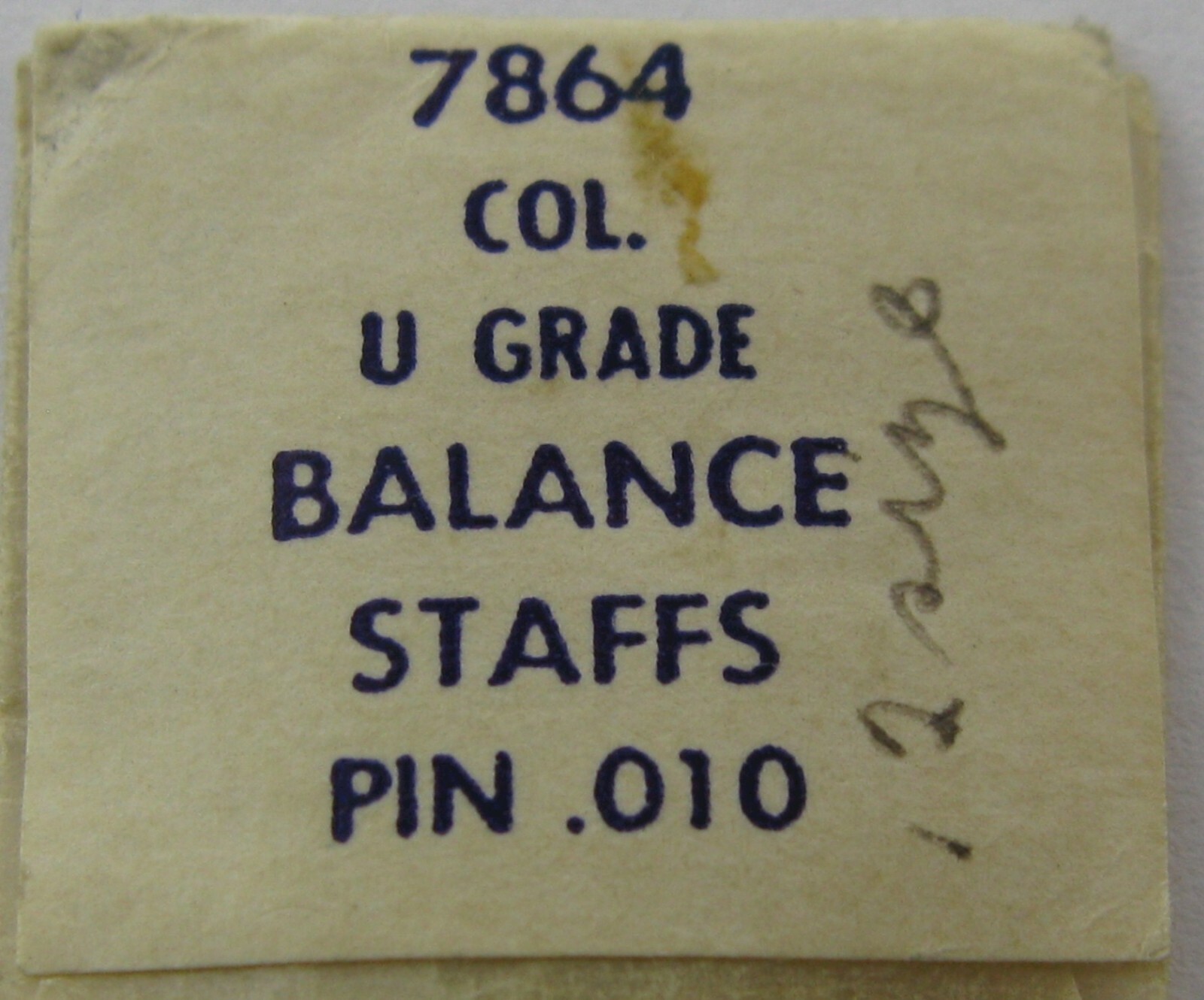Waltham Colonial 12s 7864 staff balance loose pivot 10 #723 for Pocket Watch