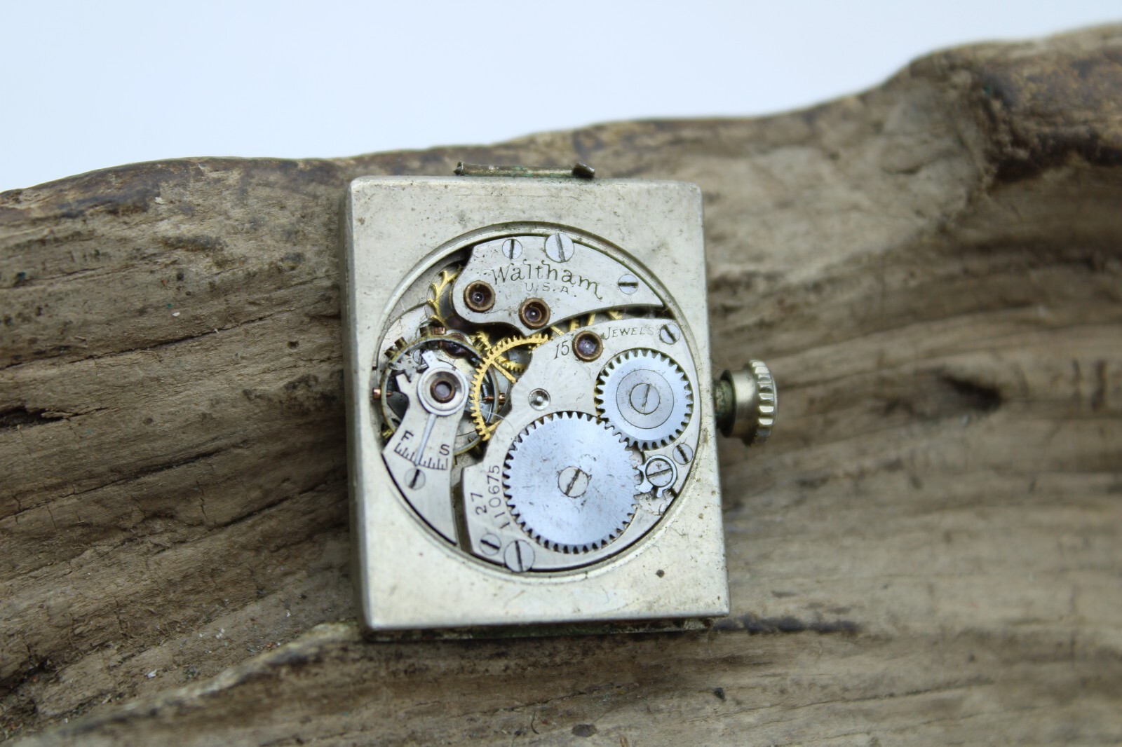 Vintage Waltham 465 Military Wristwatch Movement Military Parts / Repair (F3K)