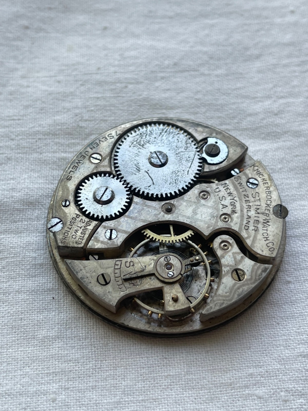 Knickerbocker 7 jewels New York – movement for pocket watch AS IS – lot0205