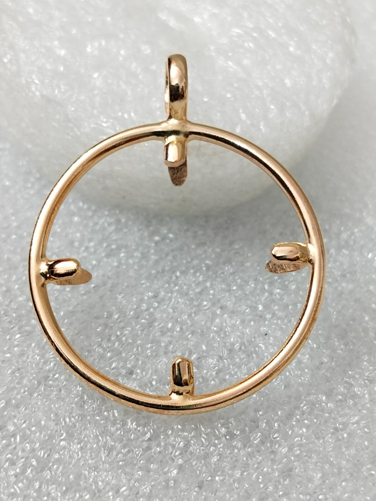 925 Sterling Silver Round Pendant setting prong Blank Bezel Holder Coin
