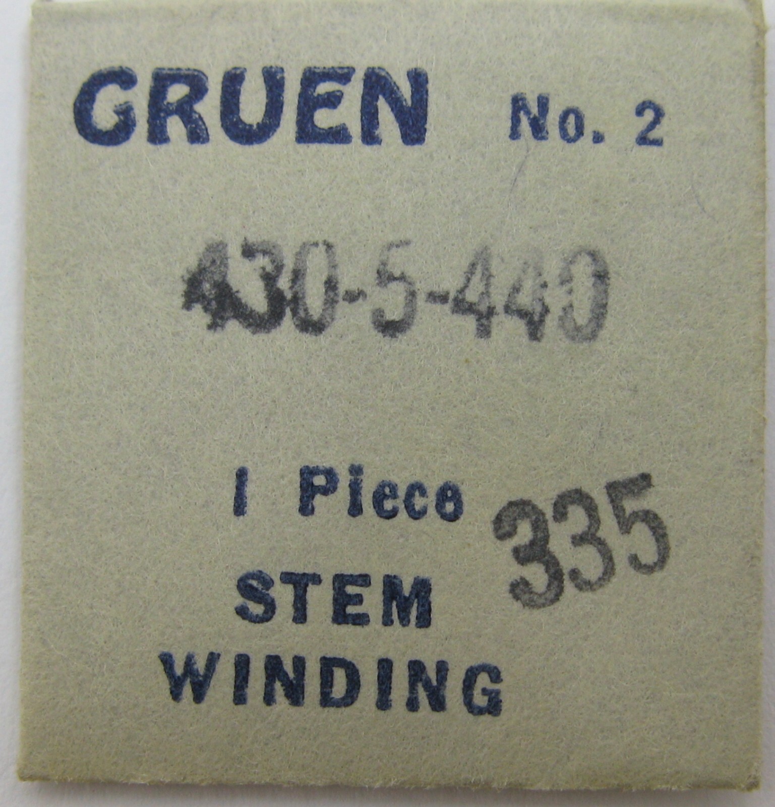 Gruen 430 440 watch movement part 401 winding stem * diameter 1.1 mm & tap 8 *