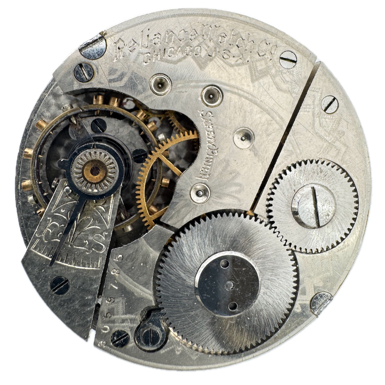 Antique 16s 1904 Reliance Mechanical Pocket Watch Movement Trenton USA