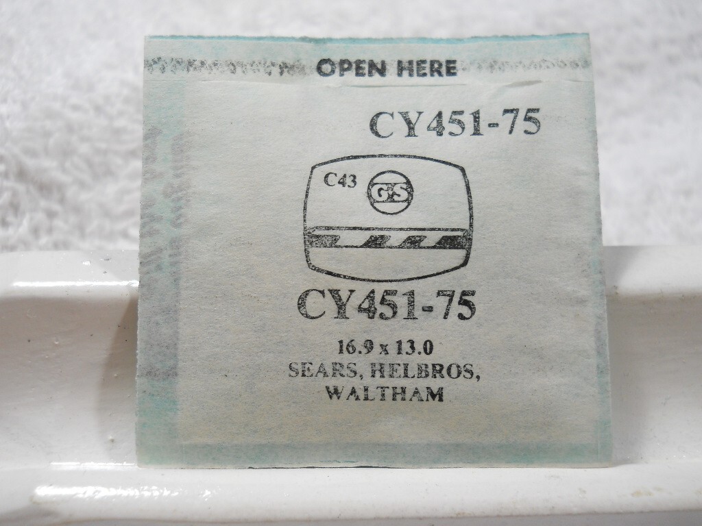GS CY451-75 Watch Crystal Fit Helbros Sears Waltham – 16.9 x 13.0 mm Replacement