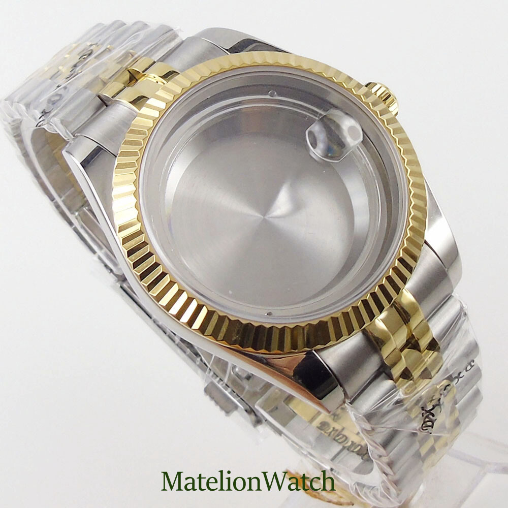 39.5mm Watch Case Spare Parts Gold Color Fit For Miyota 8215 82Series DG 2813