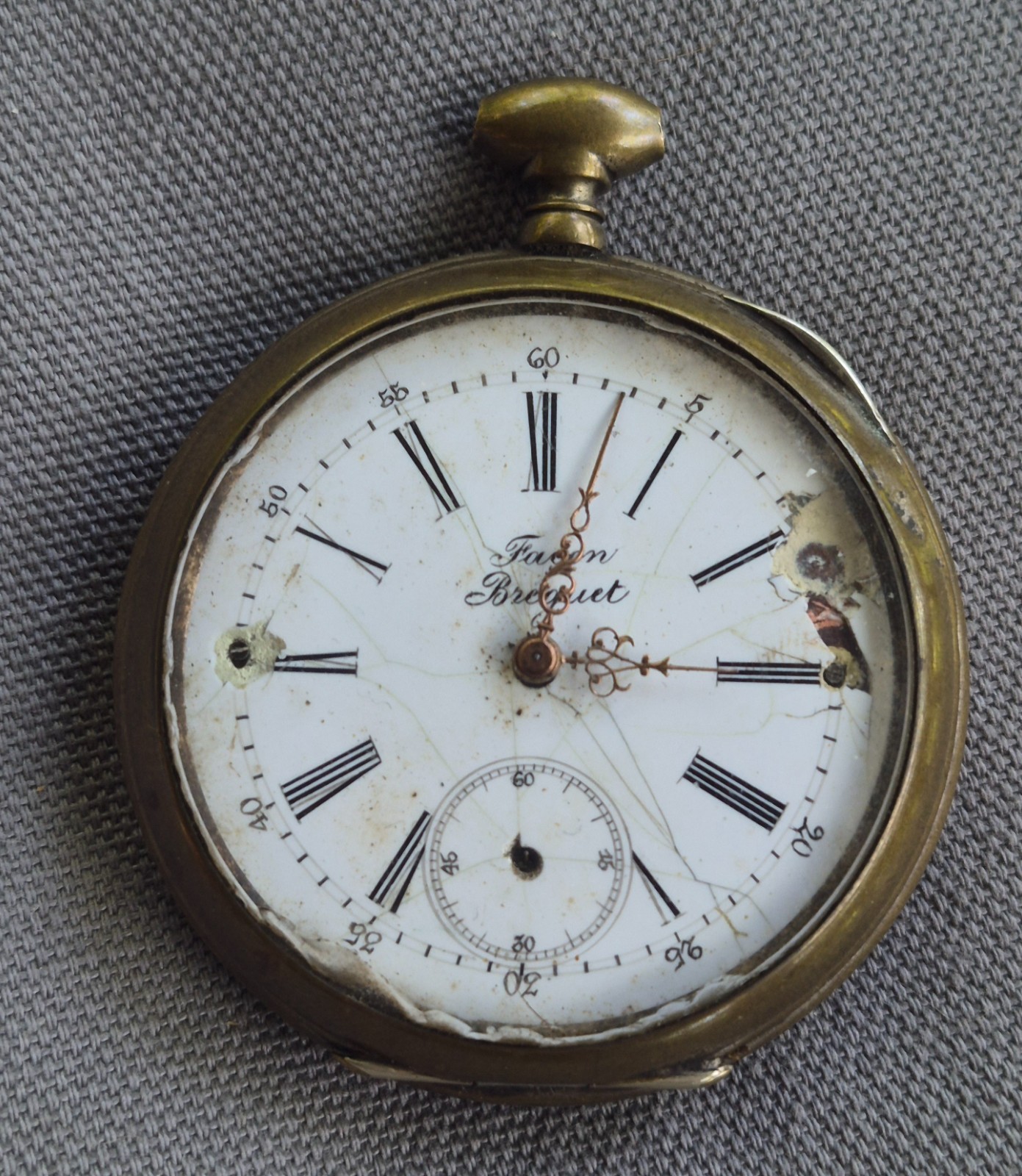 Vintage Swiss Facon Breguet Pocket Watch Bridged 15Jewels RUNNING