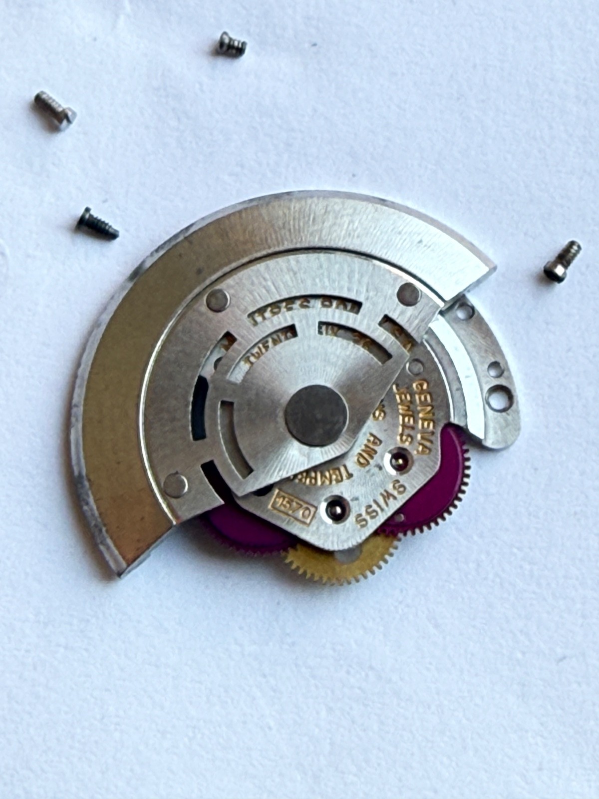 GENUINE Authentic Rolex Rotor + bridge 1570 perfect condition completely & screw