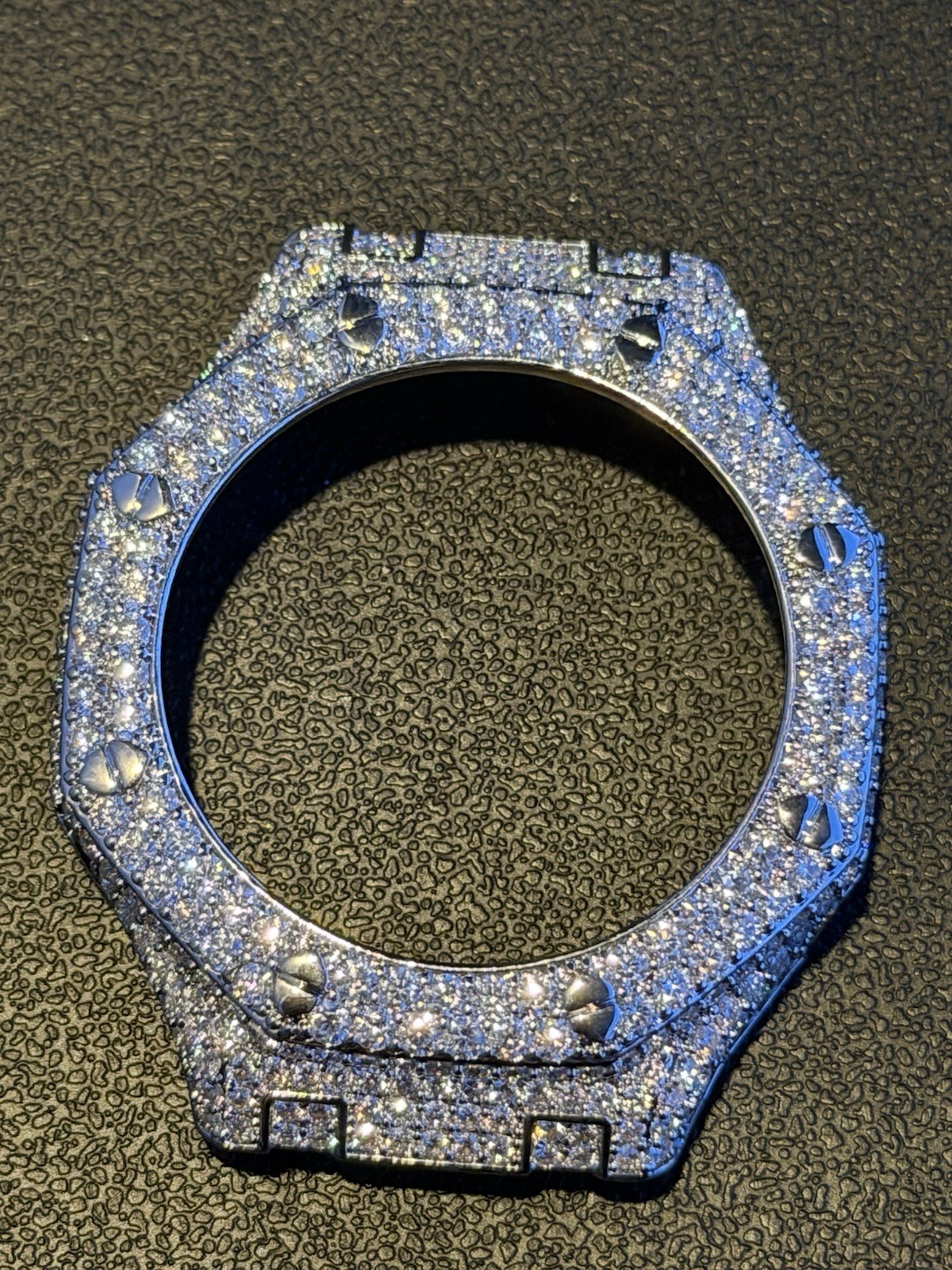 Silver Tone Metal Iced Out Moissanite Bezel for Casio G-SHOCK GA2100