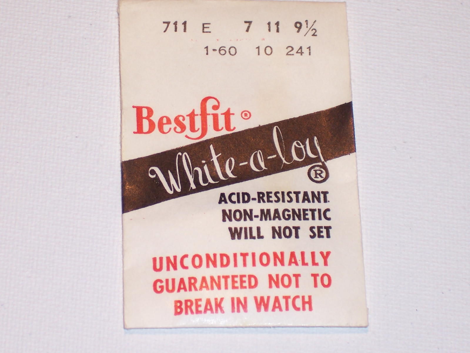 Bestfit 711E Watch Mainspring NOS FREE SHIPPING