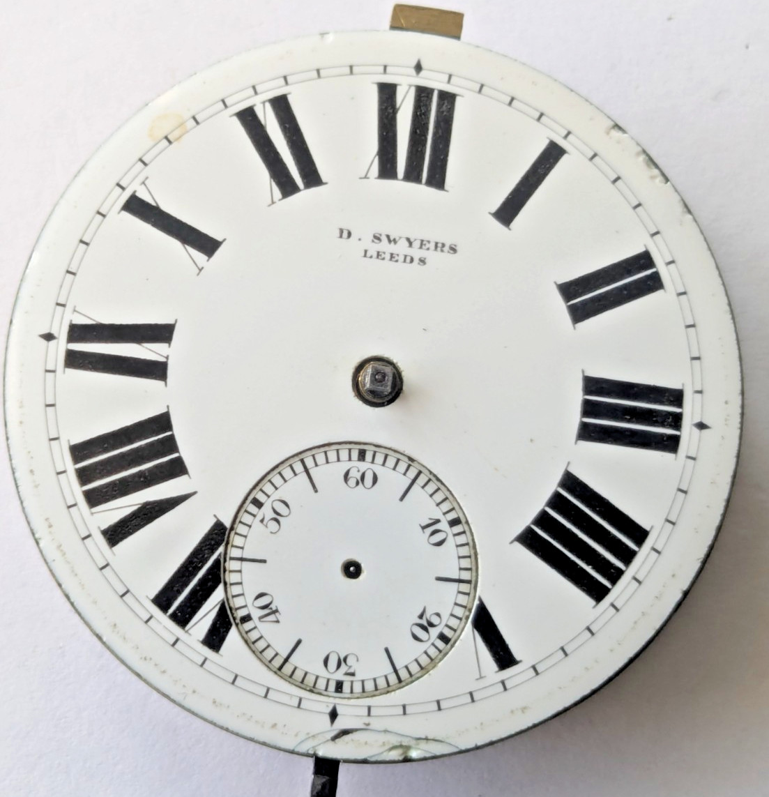 Antique D. Swyers Leeds English Pocket Watch Movement Large 50mm For Parts 19