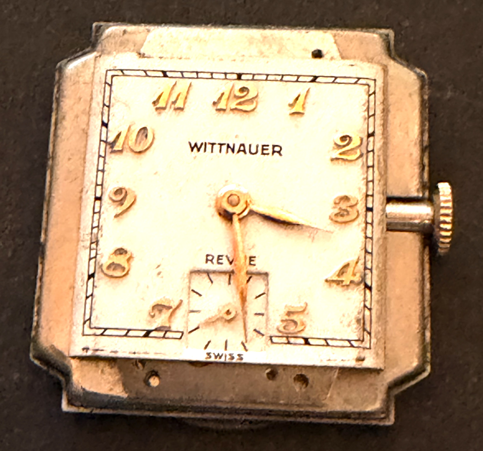 Vintage Wittnauer Cal 73 Revue Men’s Watch Movement Running Ticks 17j Swiss