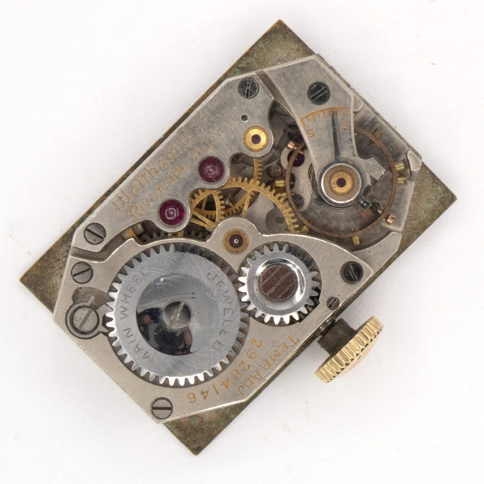 Vintage Waltham Caliber No. 741 L-7.25 21-Jewel Wristwatch Movement