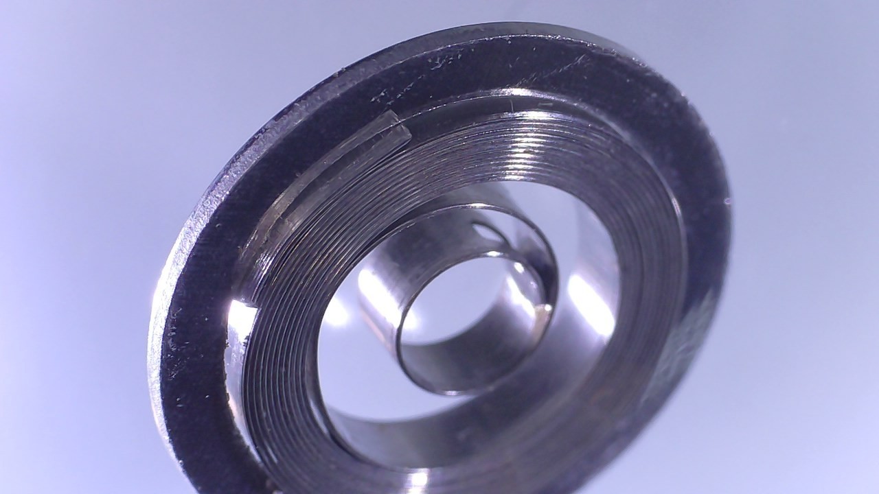 Barrel Spring Watch Spring Ø 9 Gray Stainless Steel 1.70 Height 0.105 Thick