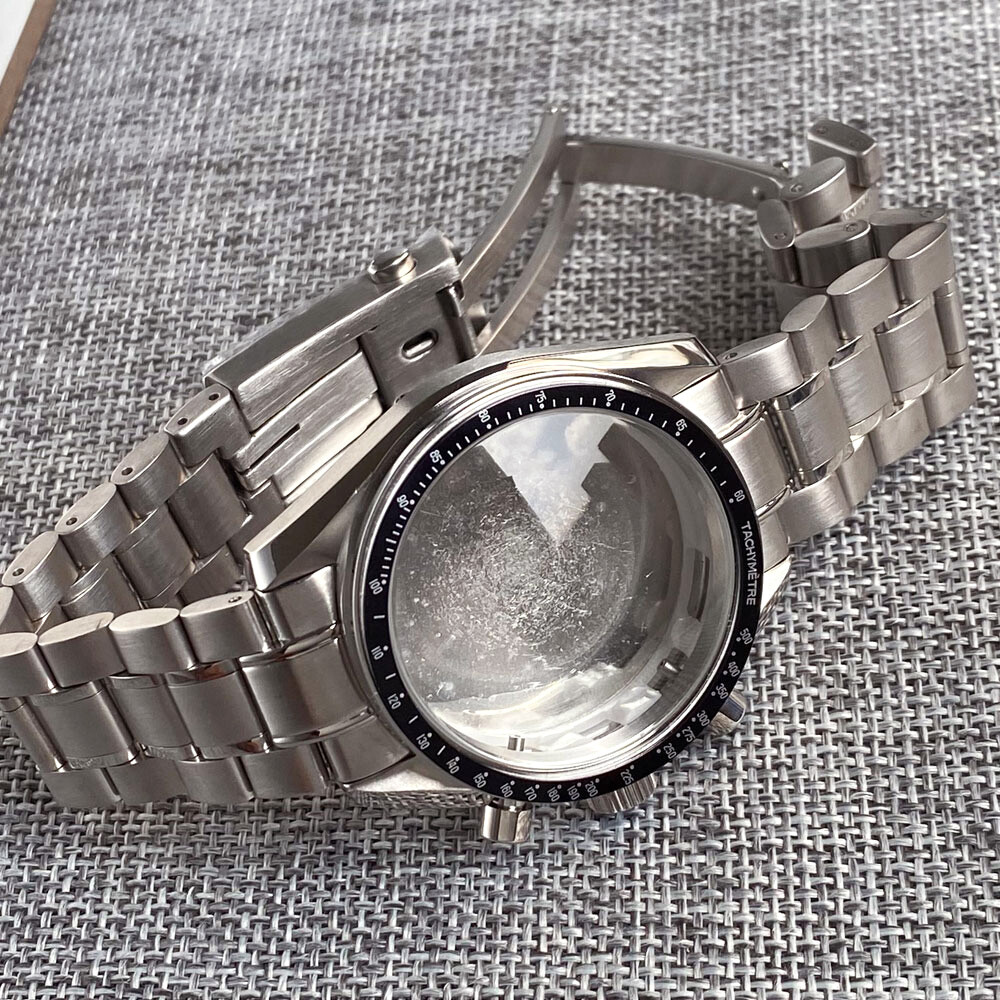 Sport 40mm Chronograph Multifunction Quartz Watch Case Dial Fit VK63 VK64 Movt