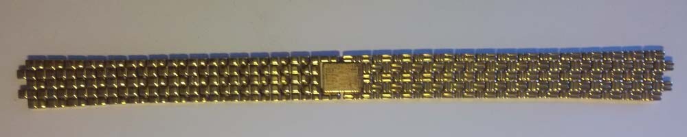 ORIGINAL BULOVA GOLD-PLATED LADIES’ WATCH STRAP WITH FOLDING CLASP ~NOS~